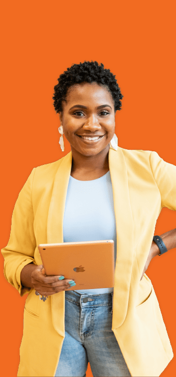 Une entrepreneuse en pleine création de son entreprise.